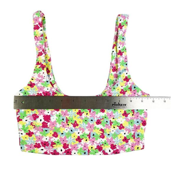 Zara Multi Floral Sleeveless Crop Tank Top Size Small - Picture 2 of 7